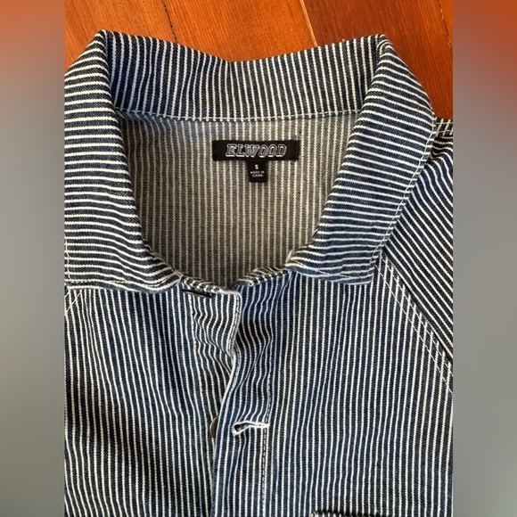 Elwood Railroad Stripe Denim Chore Jacket in Men’s Small NWT - Picture 3 of 7